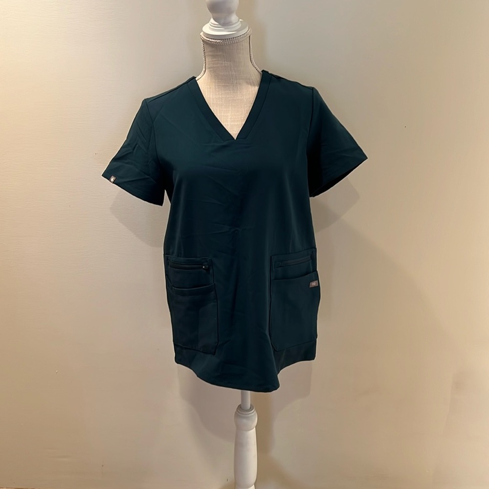 Figs Carribean Blue Scrub Top